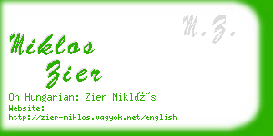 miklos zier business card